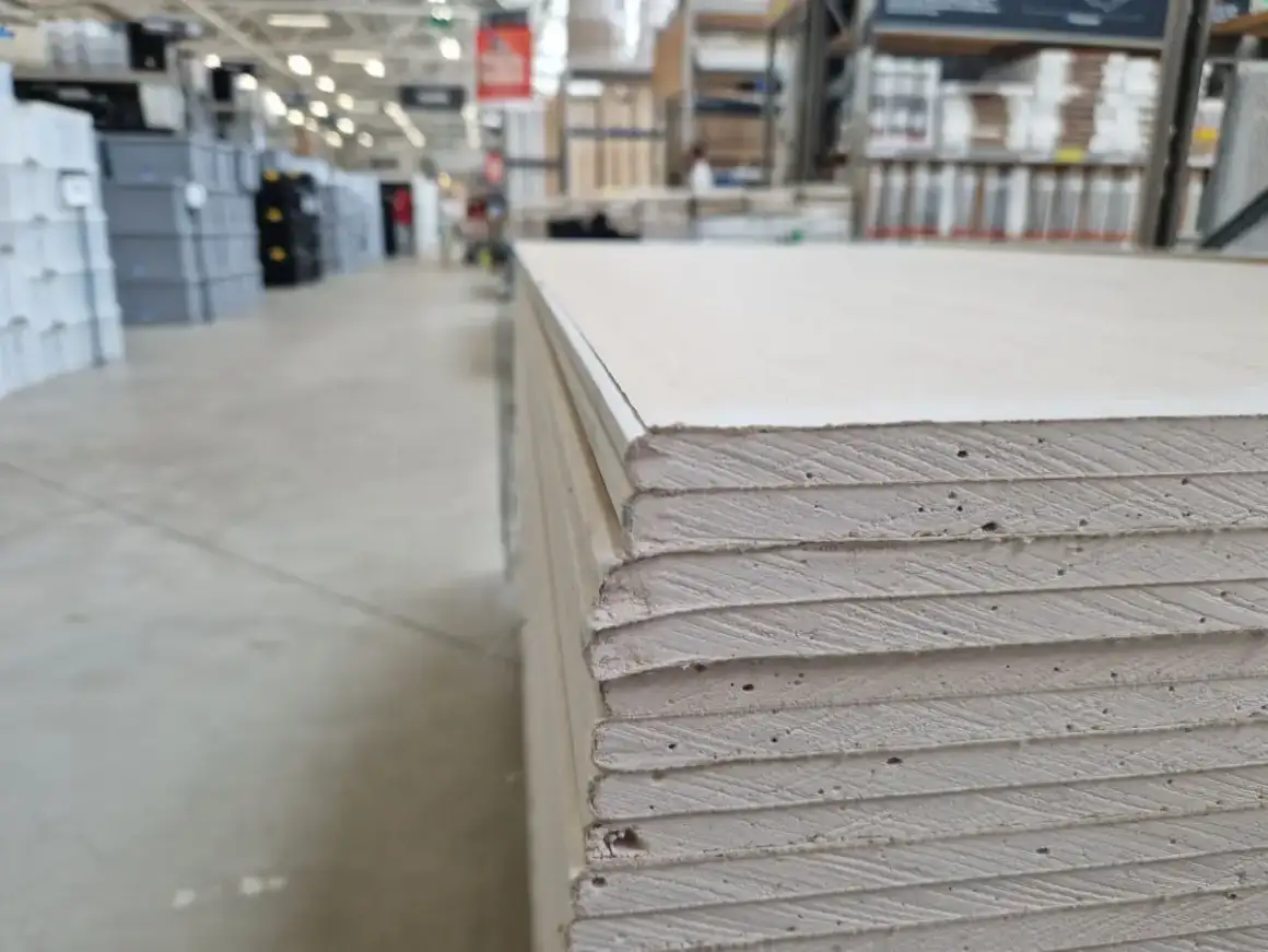 Commercial drywall panels ready for the finishing sequence to begin