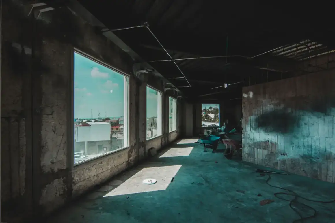 Commercial space under renovation ahead of drywall finishing